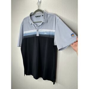 Travis Matthew Light Blue to Black Ombre Short Sleeve Golf Shirt M